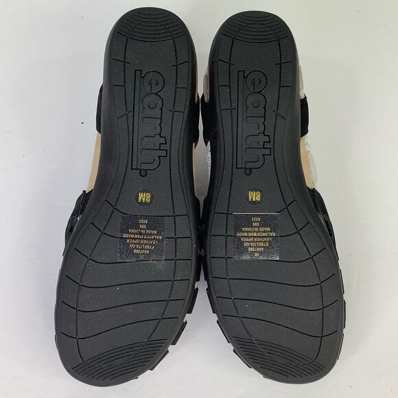 New! Earth Etbelite-QV Black Leather Strap Comfort Women's Sandals Sz 8M - Picture 4 of 9